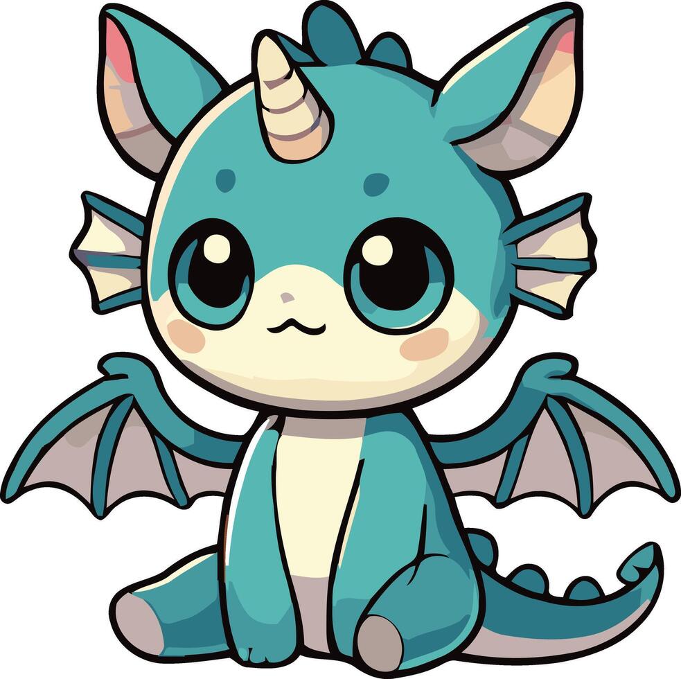 Cute Fantasy Monster With Chiby Style vector