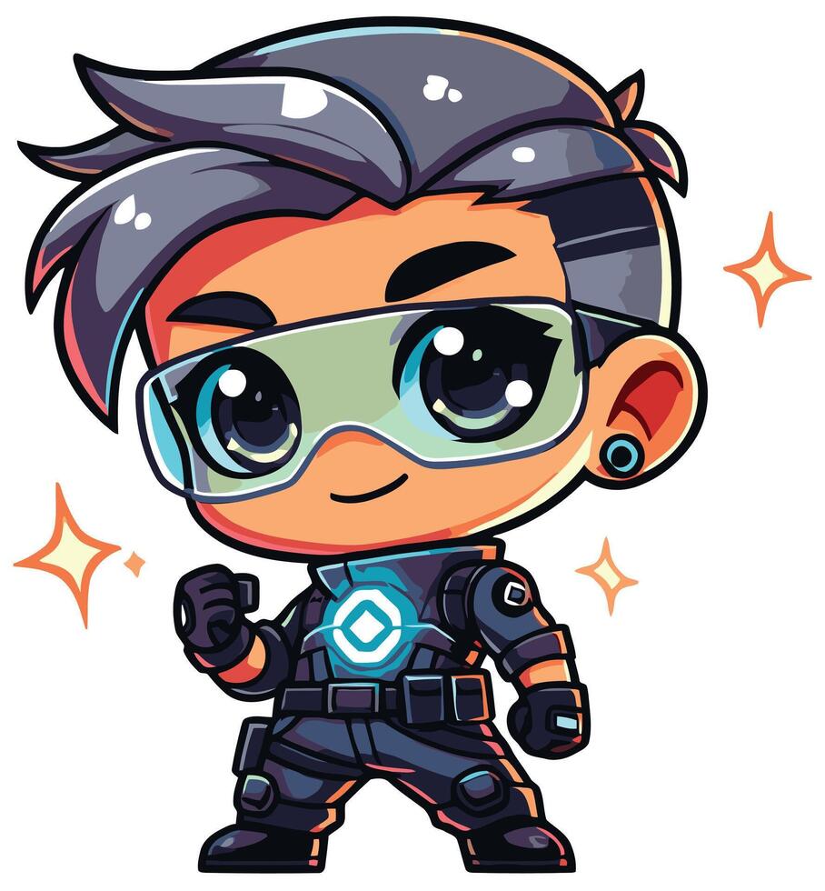 Adorable Cute Man Agent Character vector