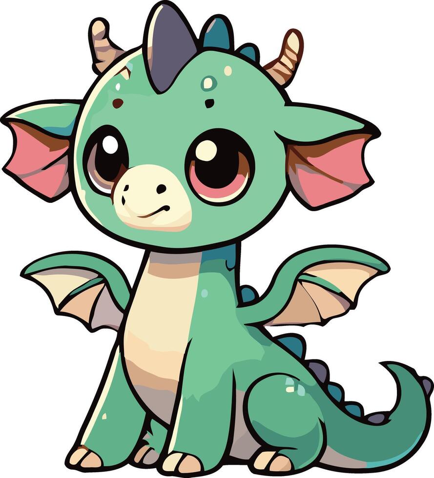Cute Dinosaur Character Chiby Style vector
