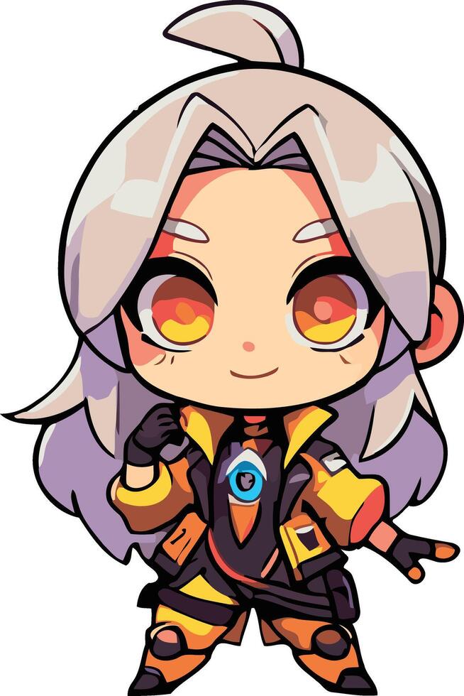 Cute Adorable Healer Chiby Girl vector