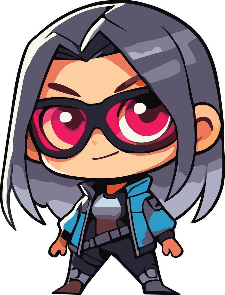 Cute Cool Man with eyeglass agent character vector