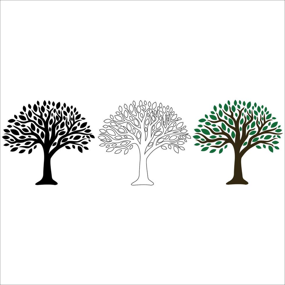 Free Black Tree Silhouette Art Design vector