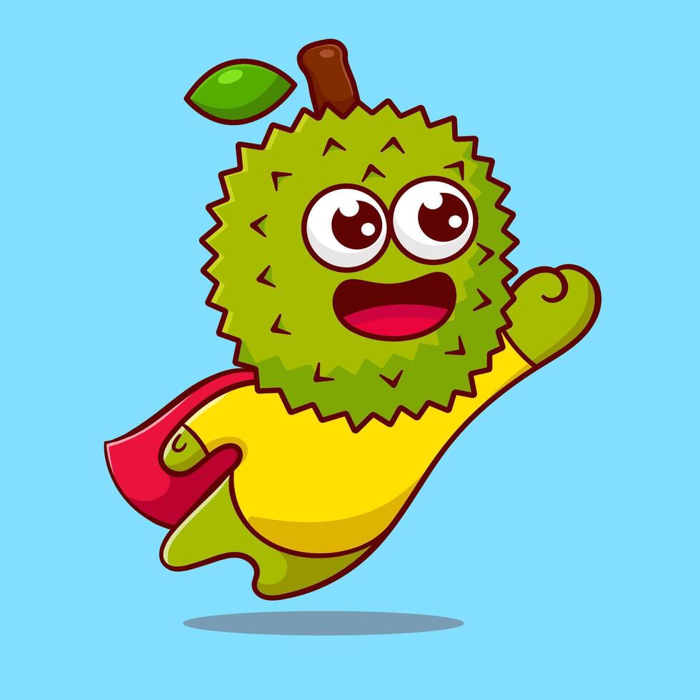 cartoon character durian fruit illustration design vector