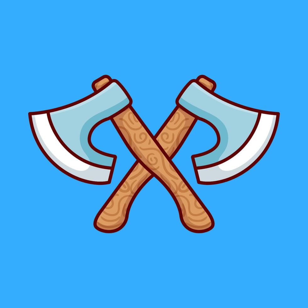illustration cute axe collection design good for sticker or icon vector