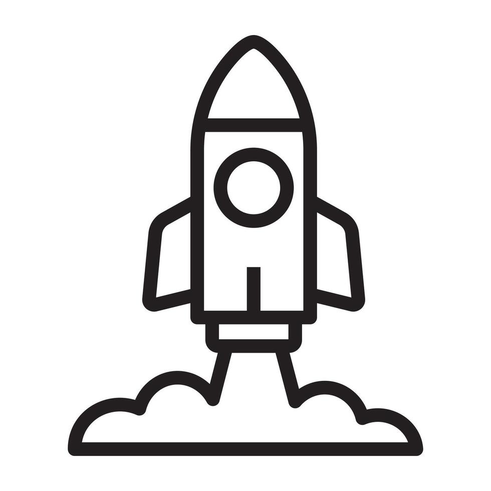 Rocket launch line icon. vector