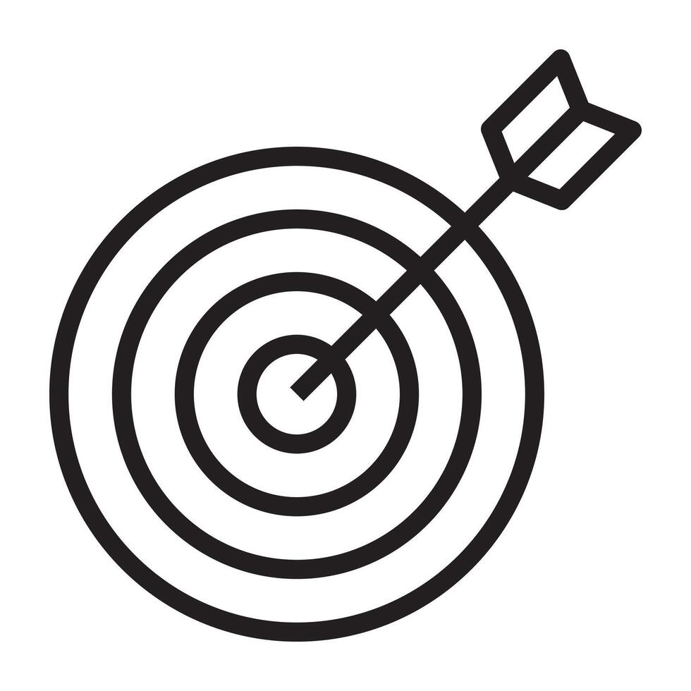 Target and arrow line icon. vector