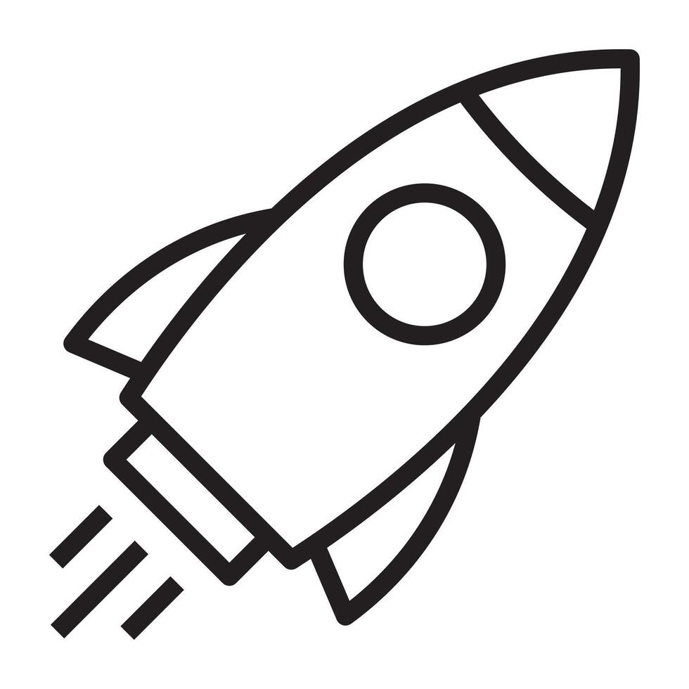 Rocket launch line icon vector