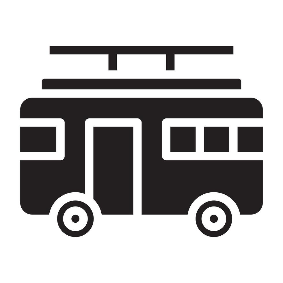 Tram black icon. vector
