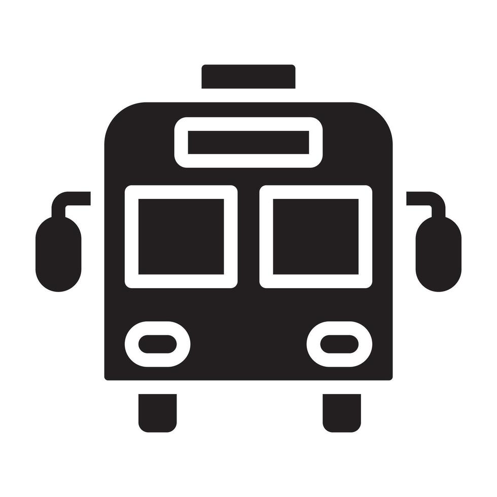 Bus black icon. vector