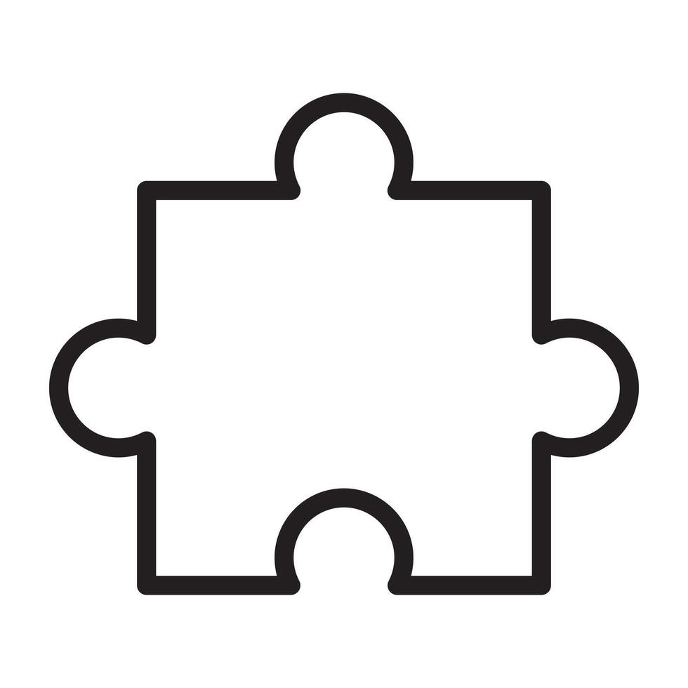 Puzzle piece solution line icon. vector