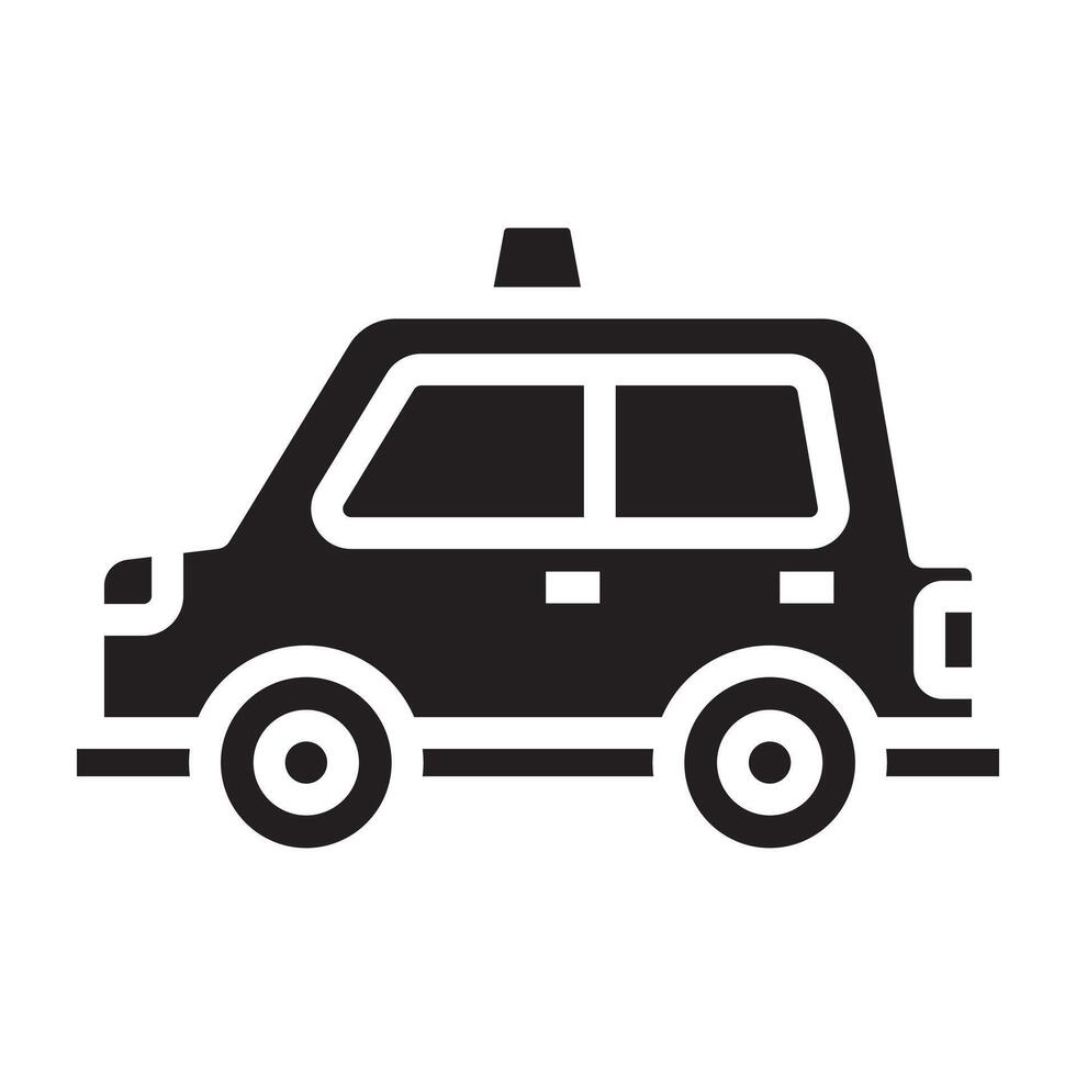 Taxi black icon. vector