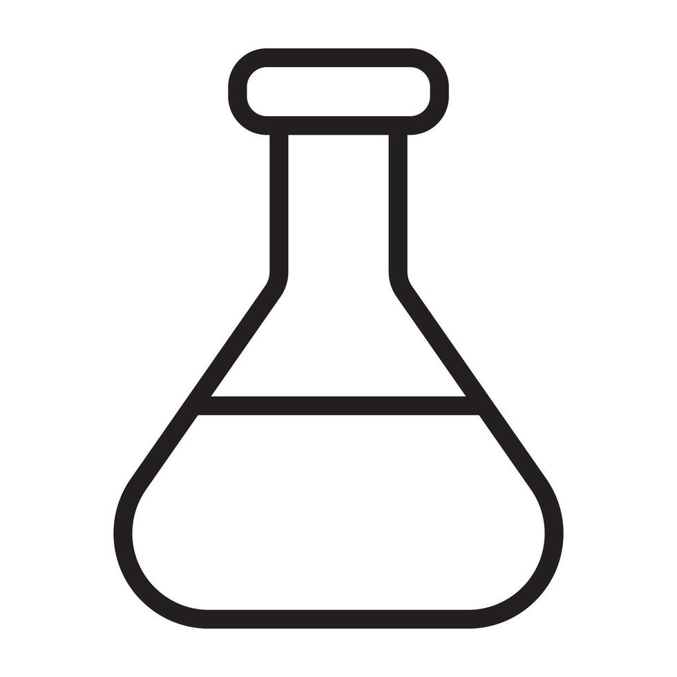 Laboratory flask experimentation line icon. vector