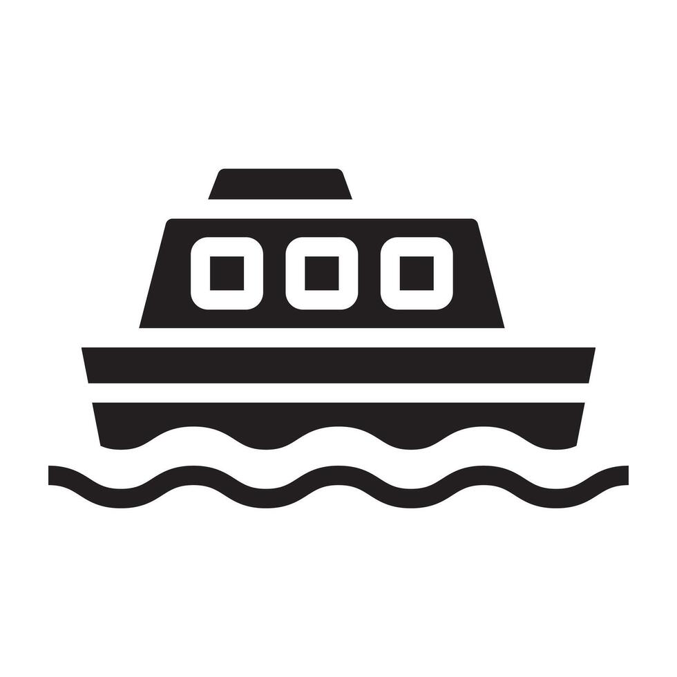 Ship black icon. vector