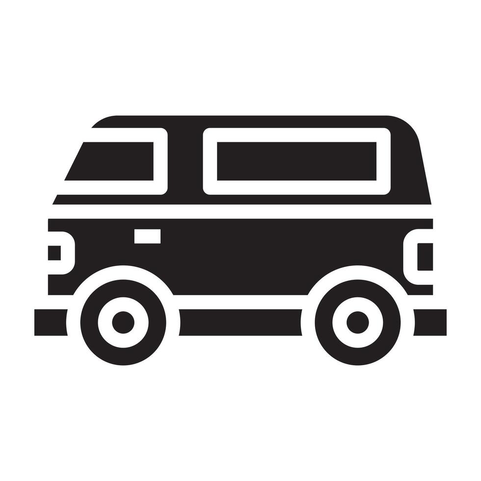 Van black icon. vector