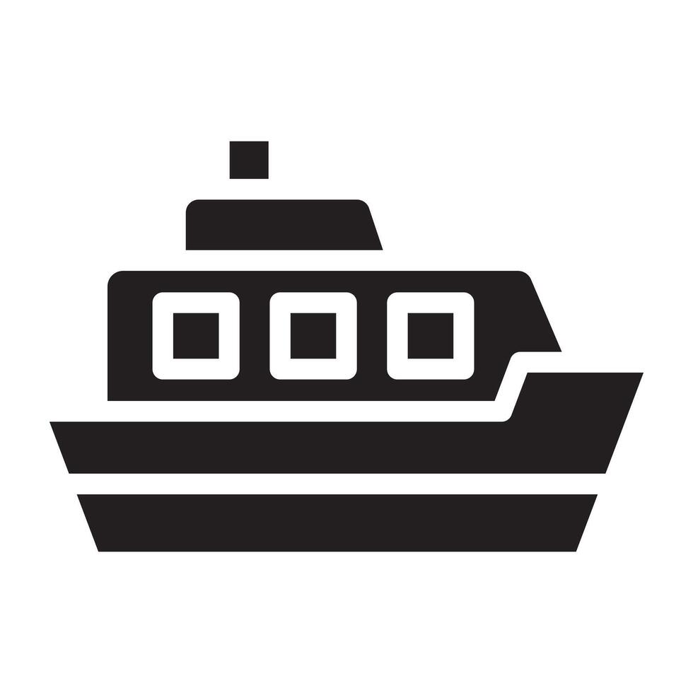 Ship black icon. vector