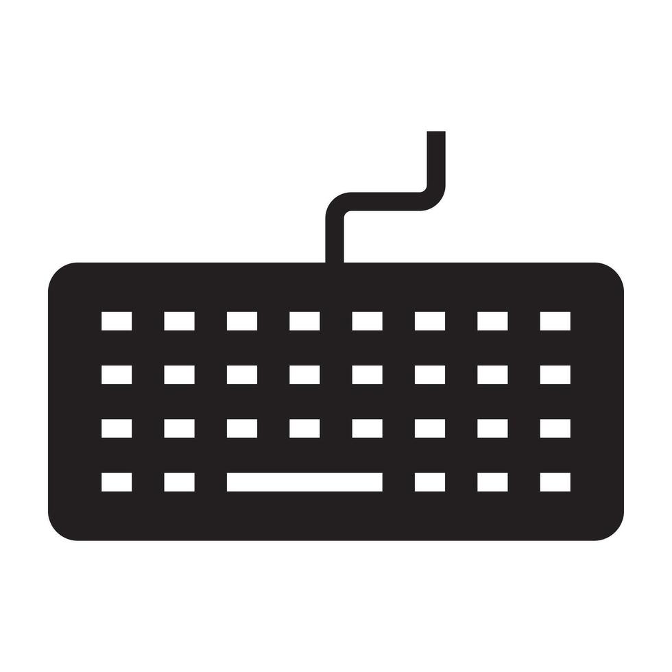 Keyboard black icon. vector