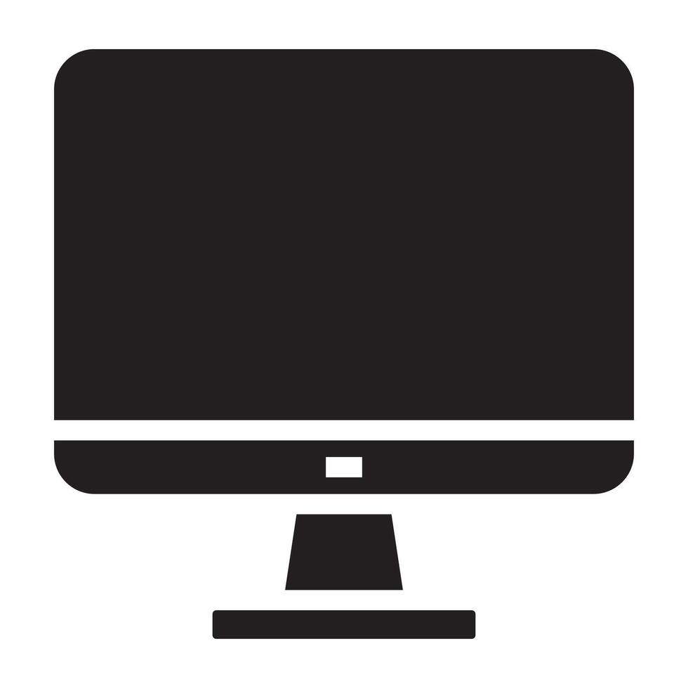 Computer black icon. vector
