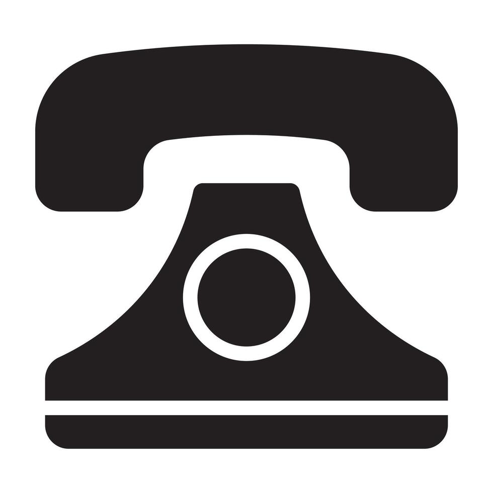 Telephone black icon. vector