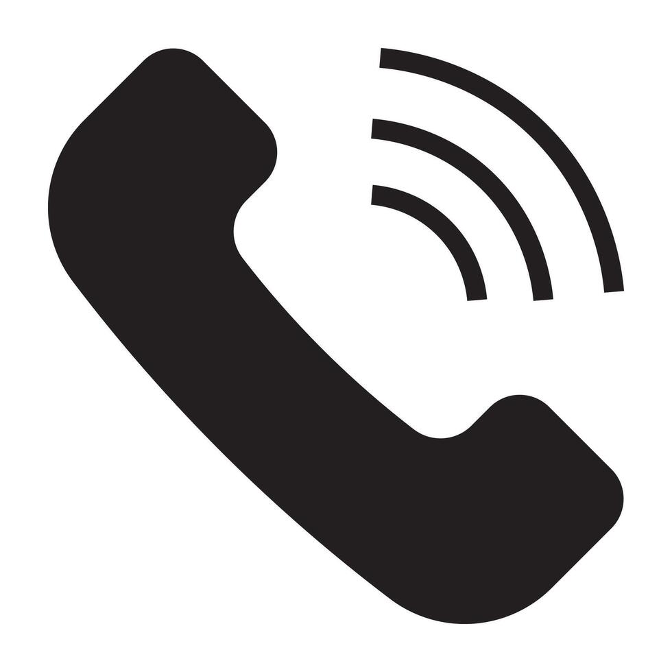 Telephone black icon. vector