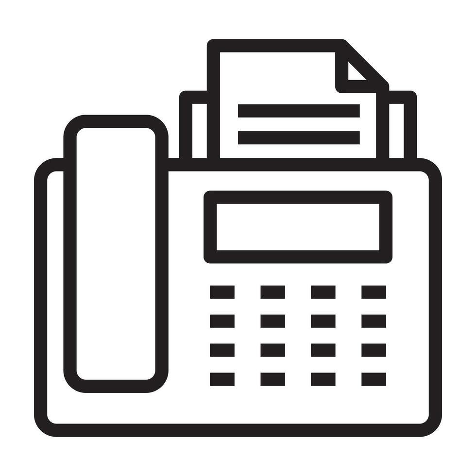Fax machine line icon. vector