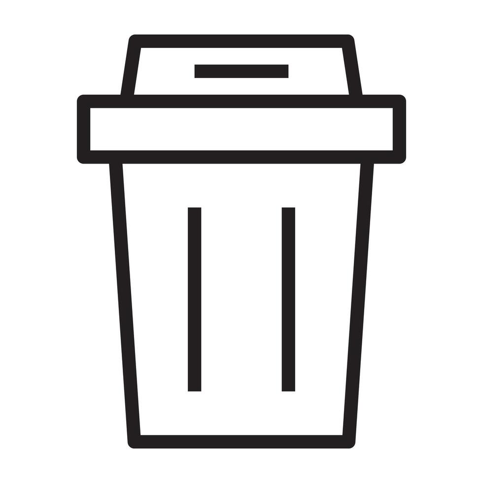 Trash can line icon. vector
