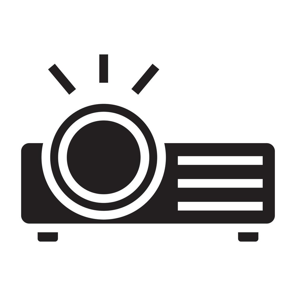 Projector black icon. vector