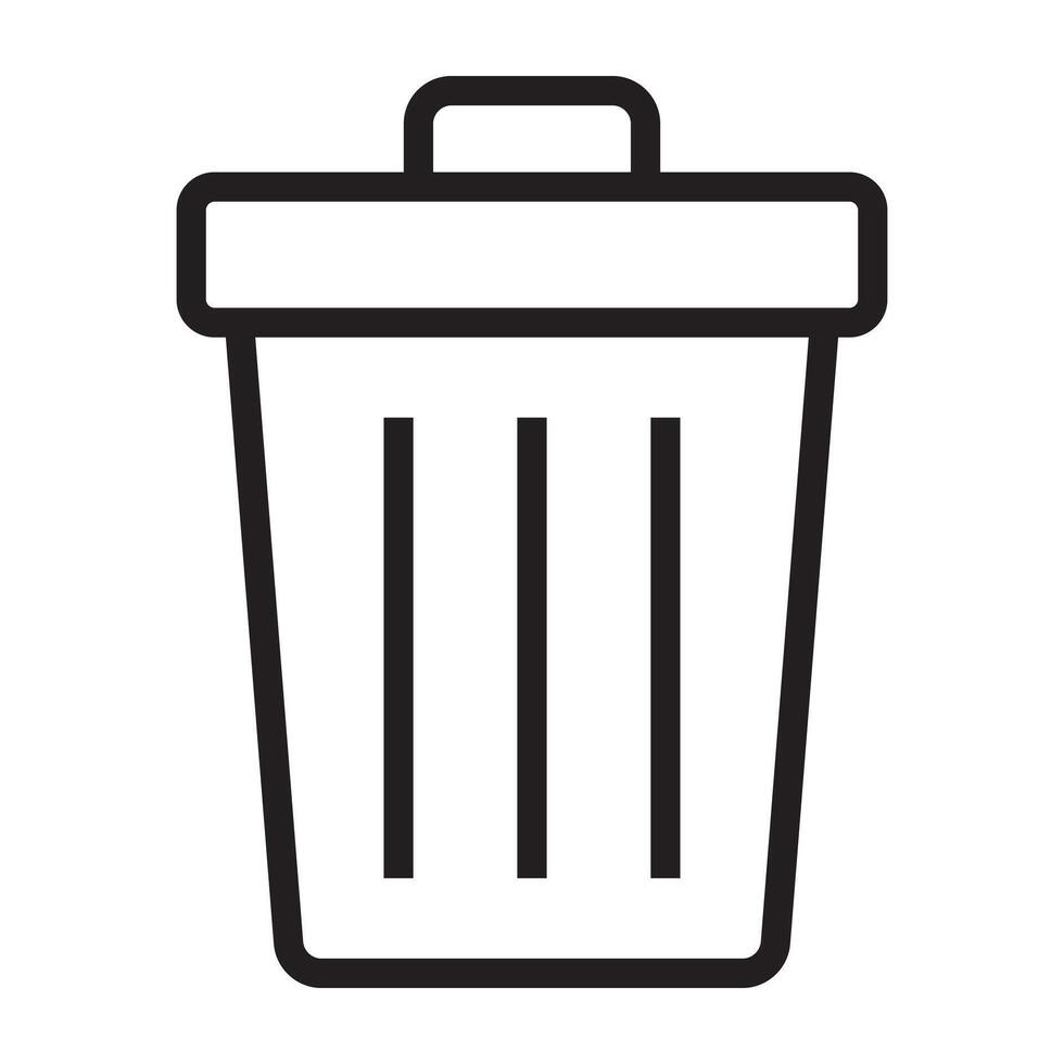 Trash can line icon. vector
