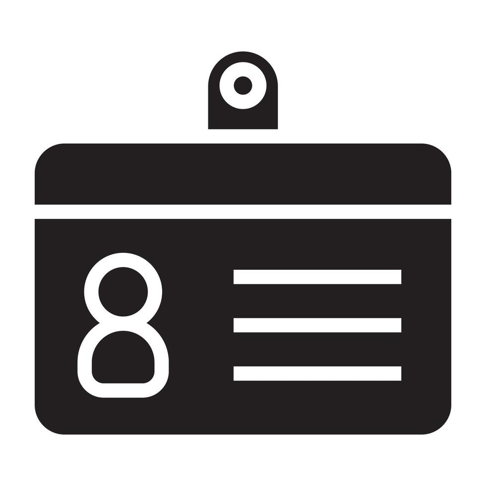 ID badge black icon. vector