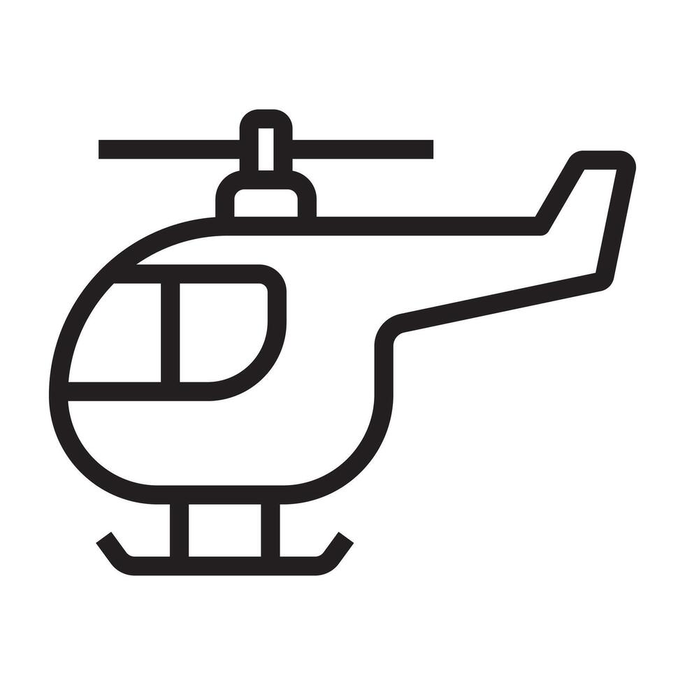 Helicopter line icon. vector