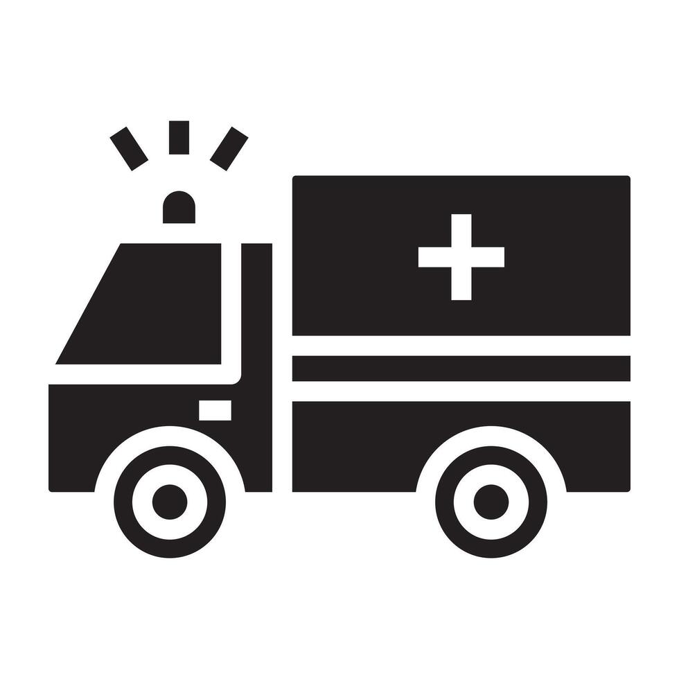 Ambulance black icon. vector