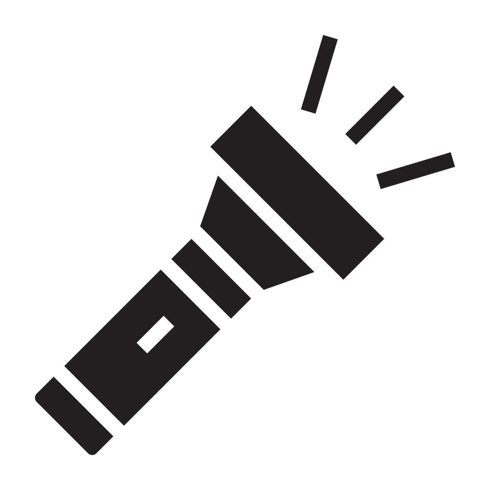 Flashlight black icon. vector