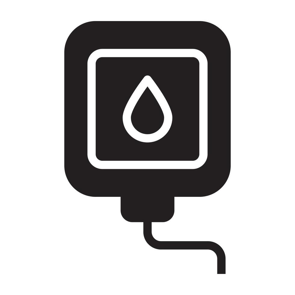 Blood bag black icon. vector