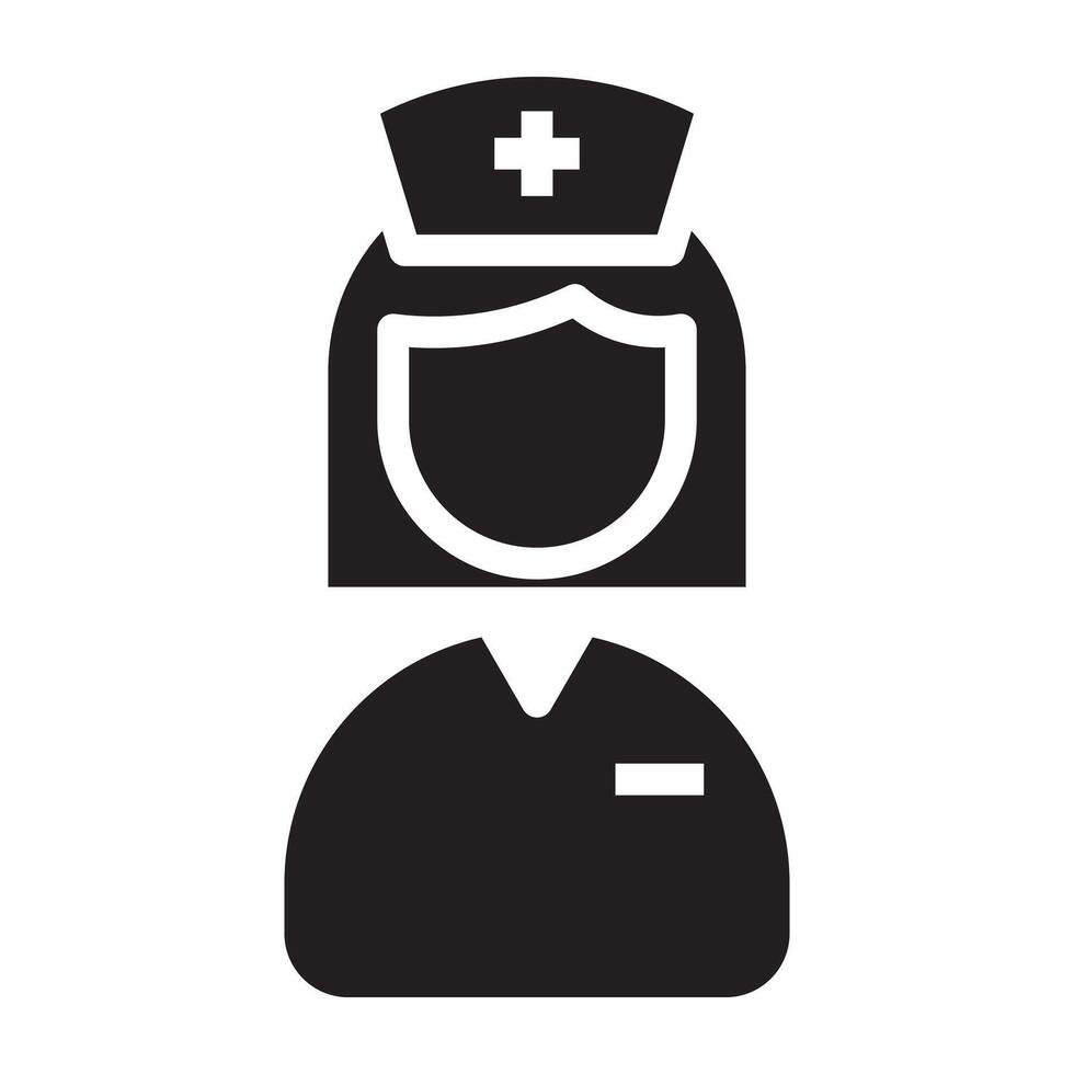 Nurse black icon. vector
