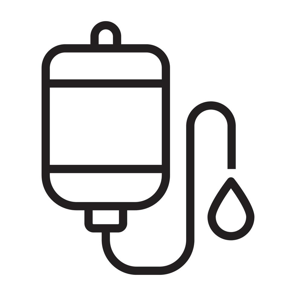 IV drip line icon. vector