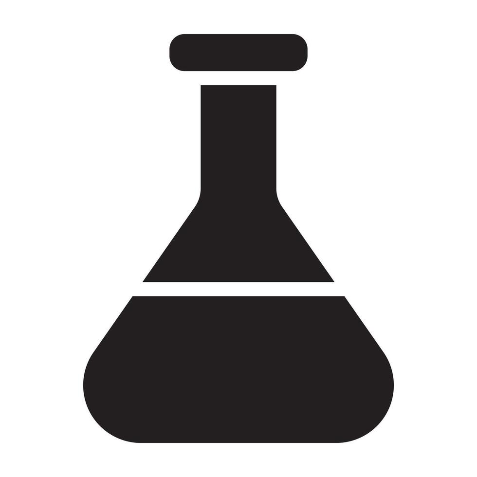 Laboratory flask experimentation black icon. vector