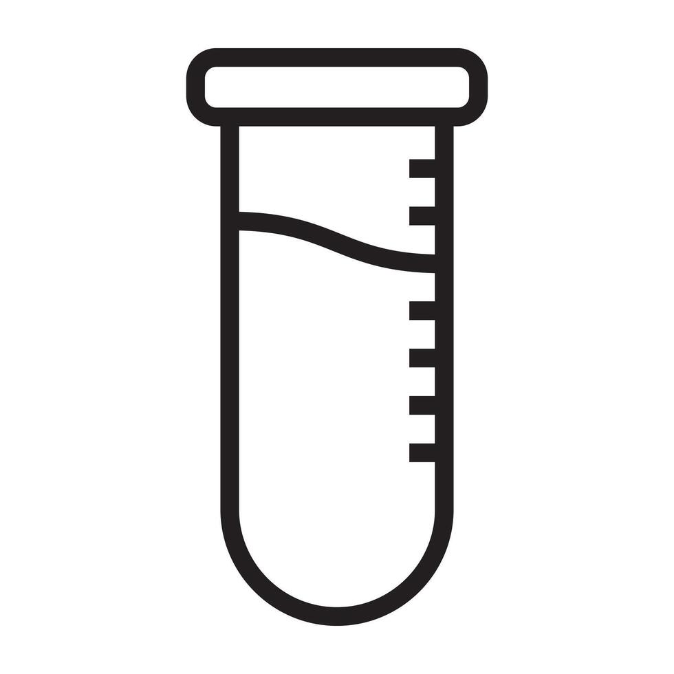 Test tube line icon. vector