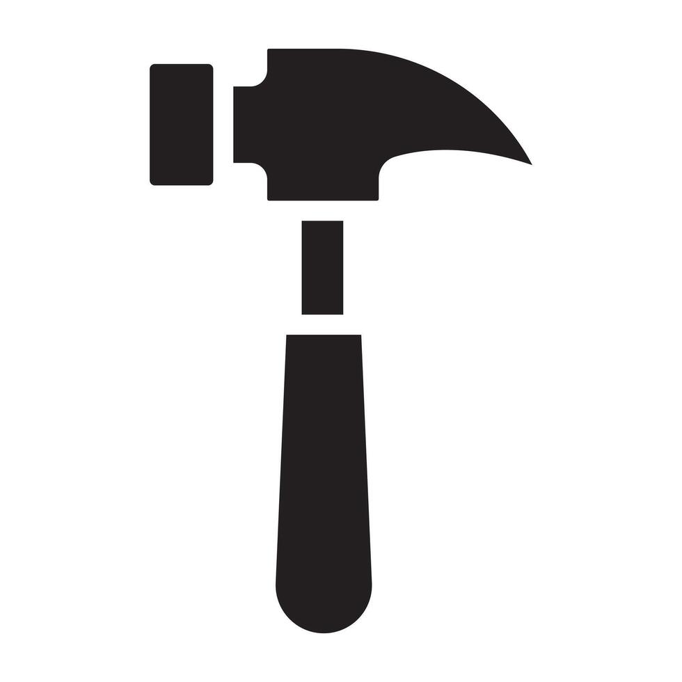 Hammer build black icon. vector