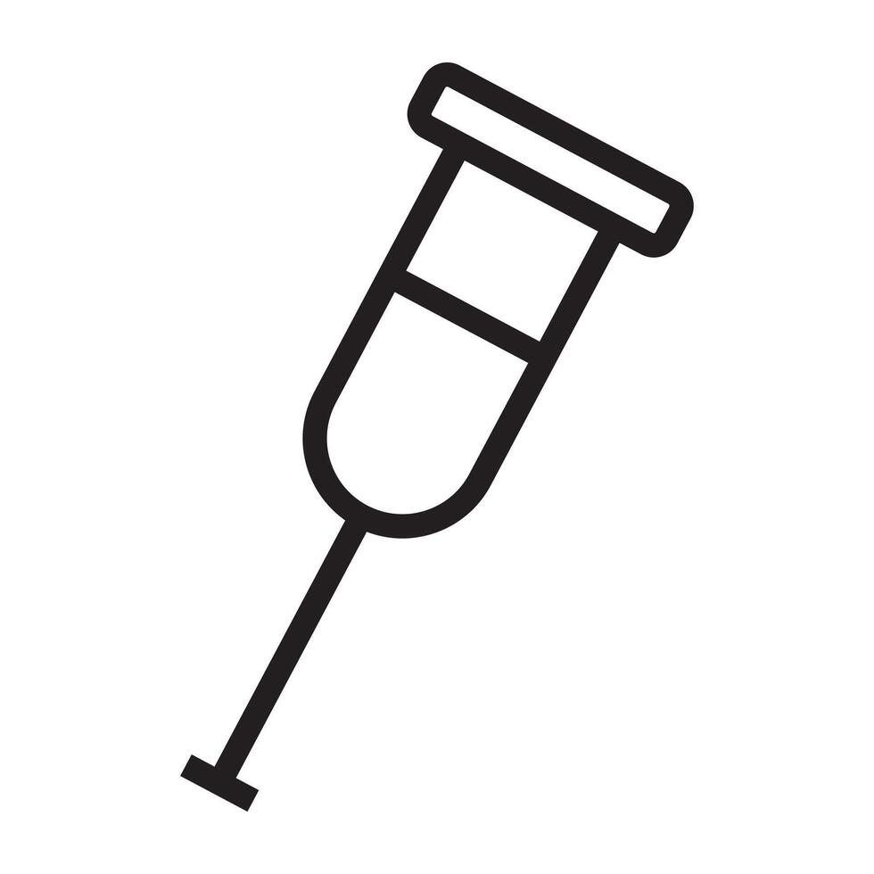 Crutch line icon. vector