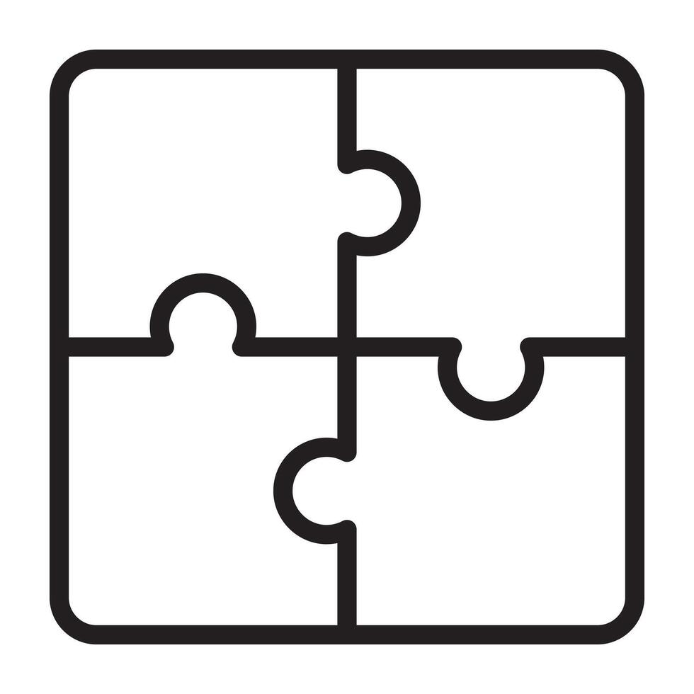 Puzzle piece solution line icon. vector