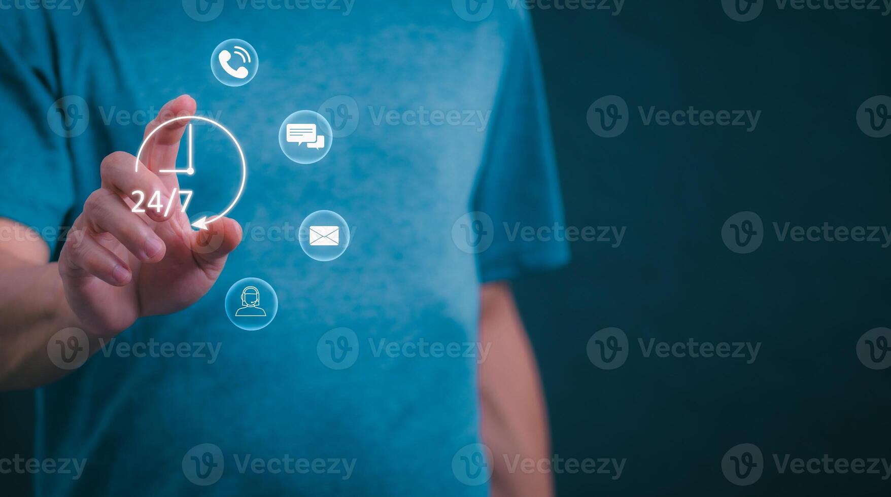 Customer service department and automated customer consultation hotline service provider To solve problems for customers, 24 hours 7 days worldwide online technical support. photo