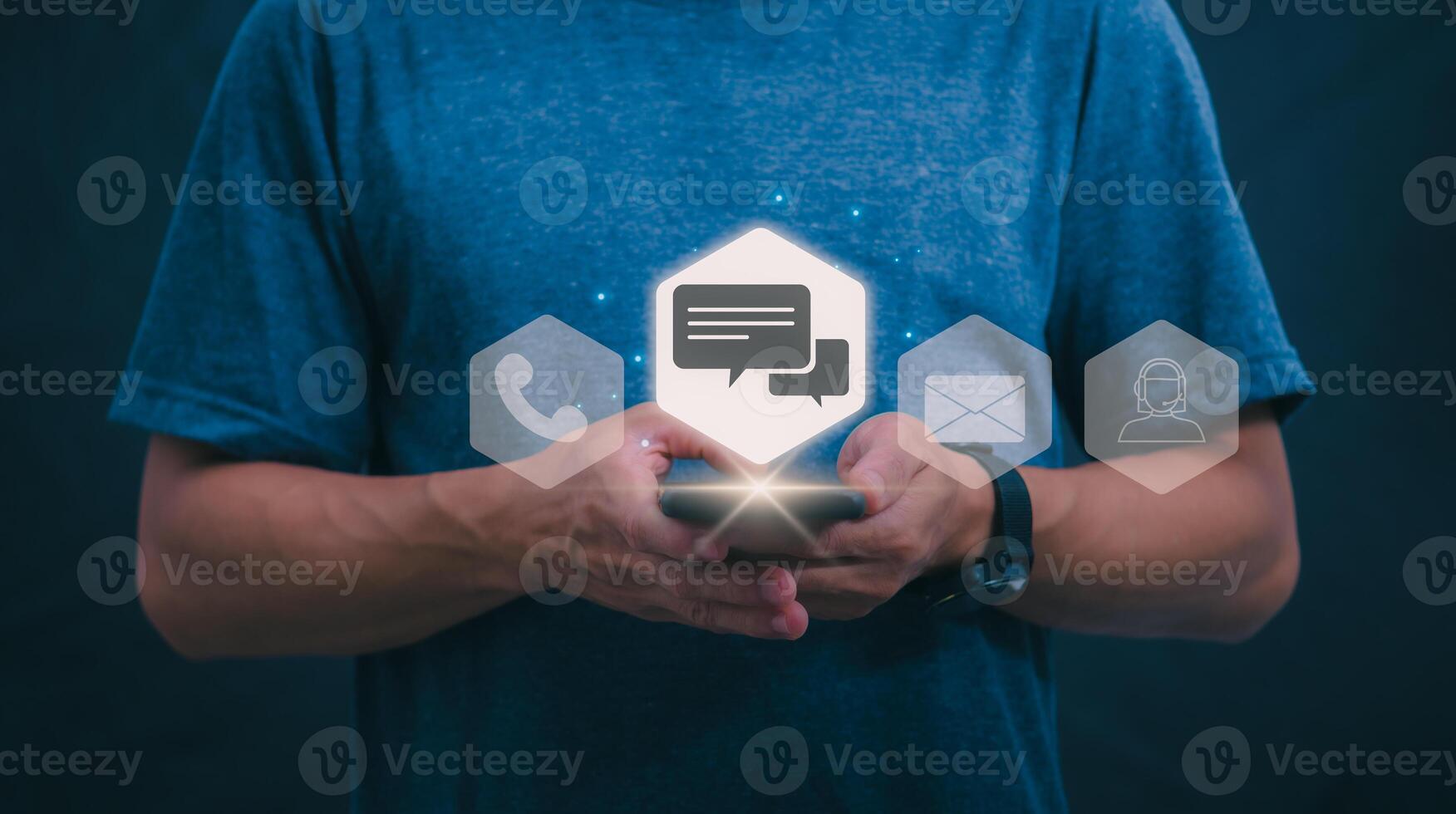 Customer service department and automated customer consultation hotline service provider To solve problems for customers, 24 hours 7 days worldwide online technical support. photo