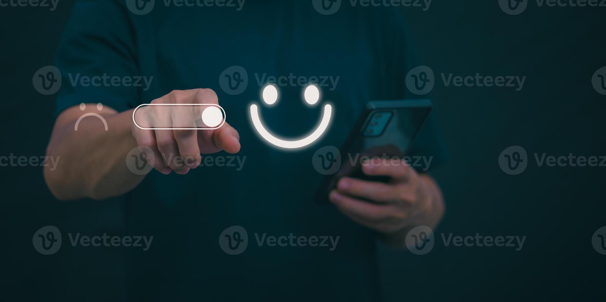 Customer services best excellent business rating experience. Satisfaction survey concept. user gives ratings to service experience on the online application, online marketing, and business processes. photo