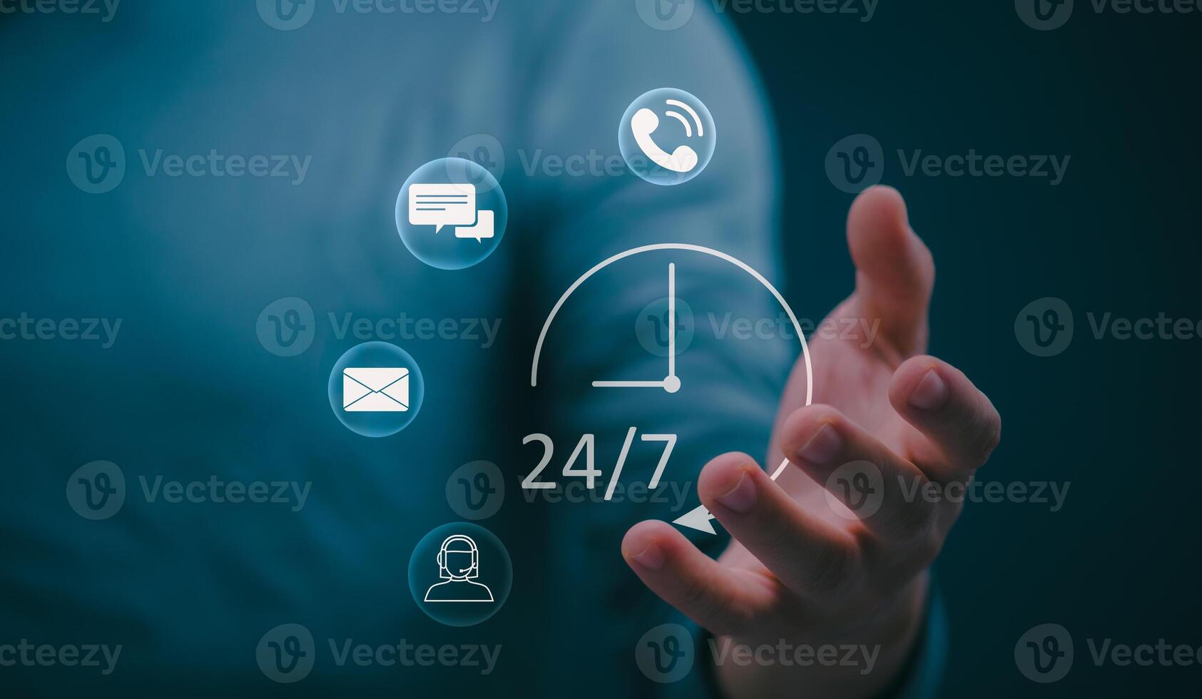 Customer service department and automated customer consultation hotline service provider To solve problems for customers, 24 hours 7 days worldwide online technical support. photo