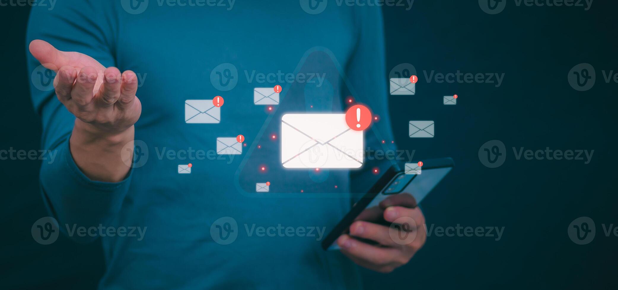 people use their mobile phones to check their daily newsletters or emails that are full of phishing messages. For communication or receiving various news in the Internet age photo