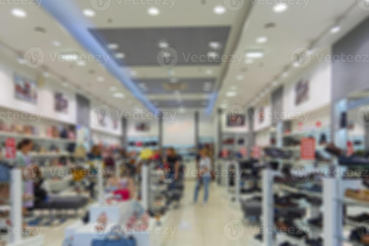 Interior clothing store. Blurred background. photo