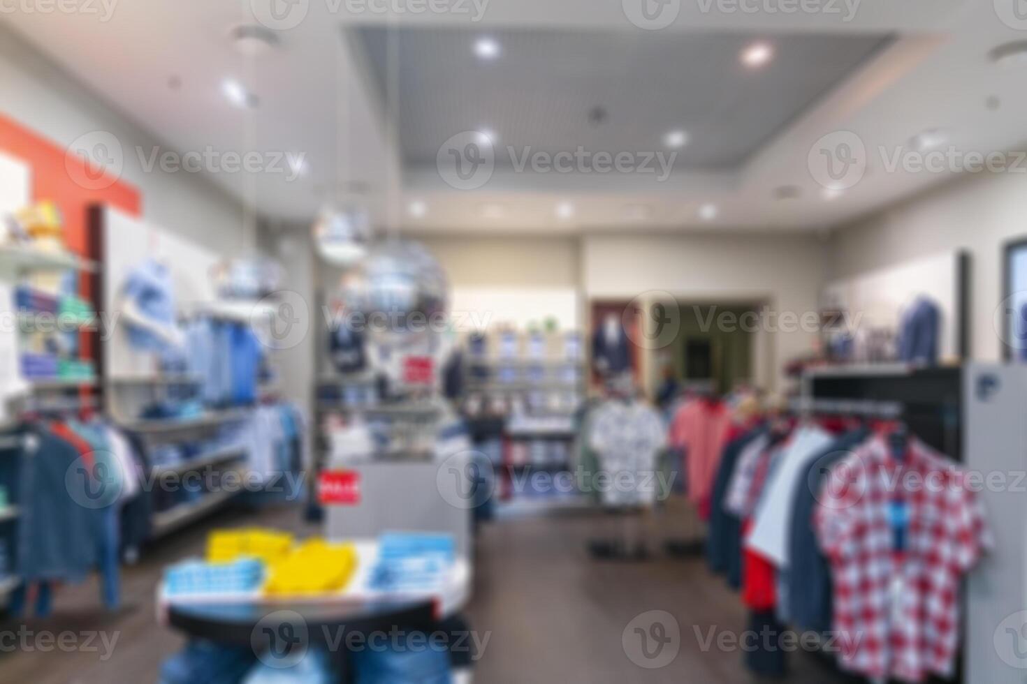 Interior clothing store. Blurred background. photo