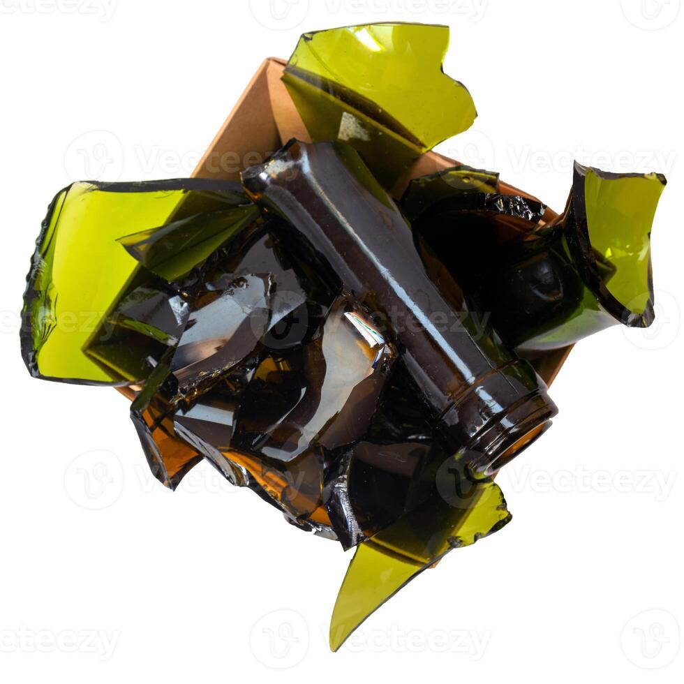 Separate garbage collection. Glass. Environmental pollution. photo