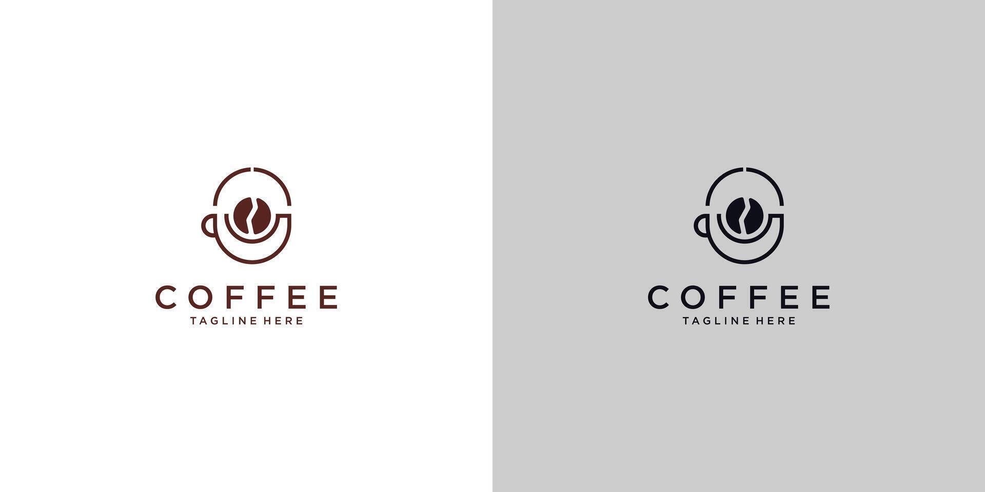Simple cup coffee logo design with unique concept premium vector