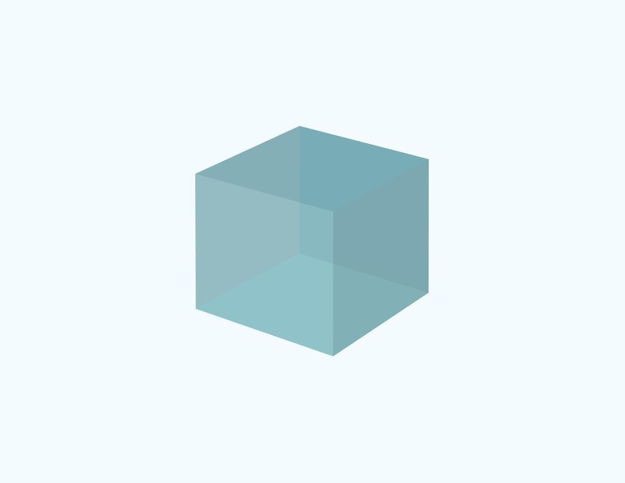 A transparent blue block on light background for logo illustration vector