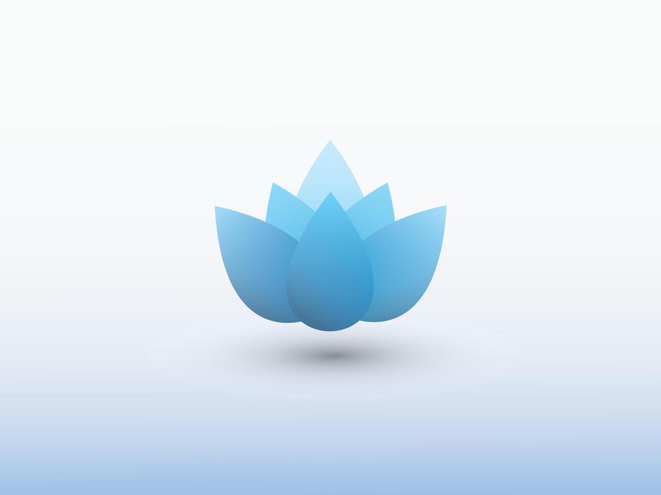 A blue water lily flower logo on white background illustration vector